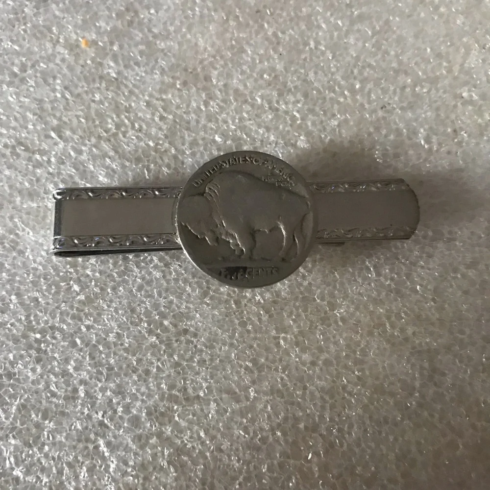 Antique Silver Coin Tie Clip